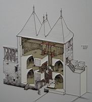 Carcassonne - 33 - Chateau comtal - Portes (dessin).jpg