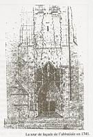 Arras, abbaye St Vaast, tour de façade en 1741