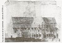 Vue du chevet de la cathedrale, dessin du XVIIIe