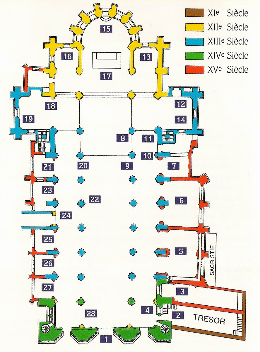 Plan de la cathédrale primatiale Saint Jean Baptiste de Lyon