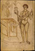 Folio 22 - Figure de style antique portant un vase - Tableau representant un roi
