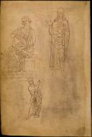 Folio 24 - Personnage assis avec epee au fourreau - Eveque - Personnage couronne