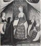 Isabelle de Castille sur le trône. 